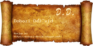 Dobozi Dávid névjegykártya